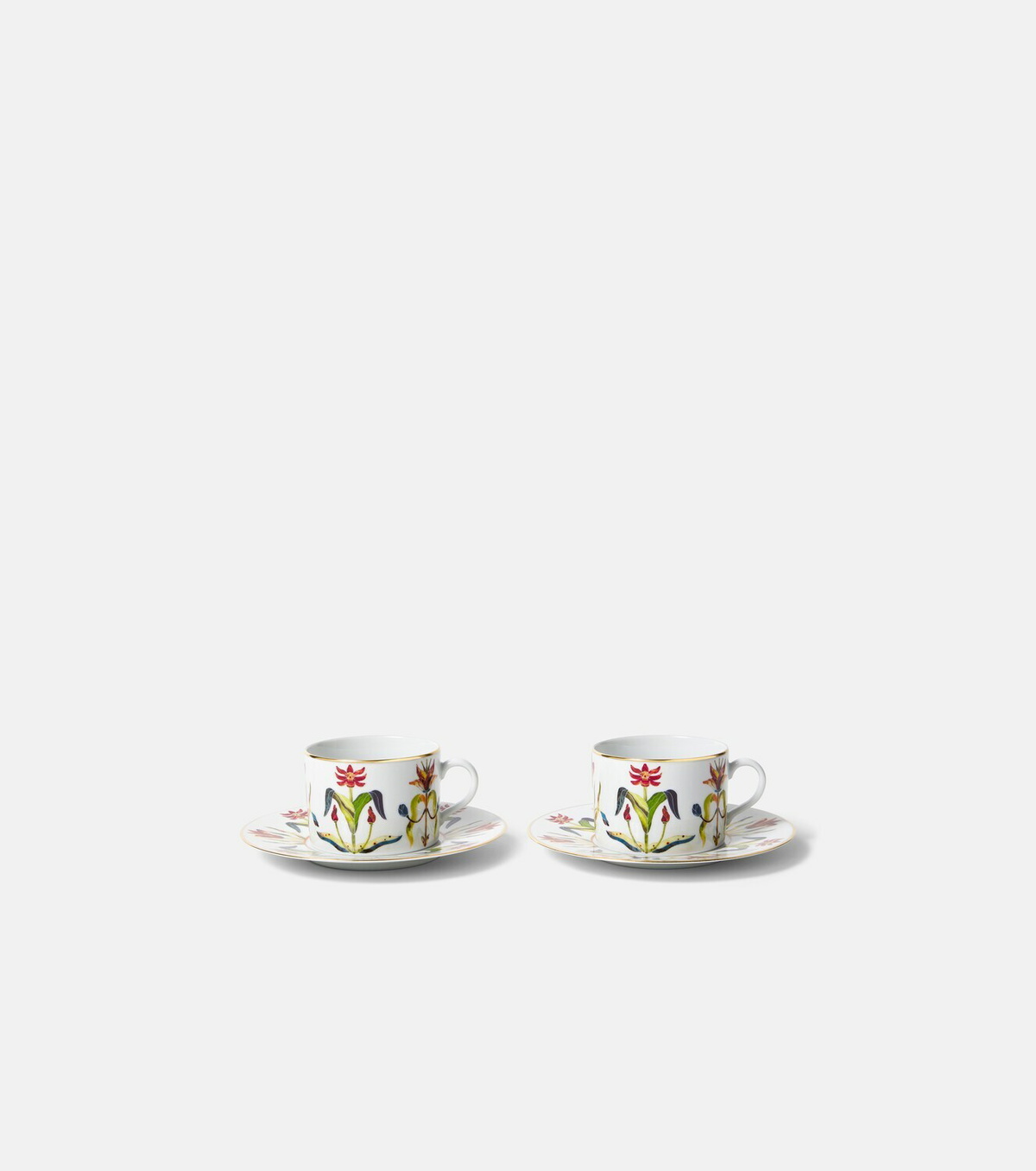 L'Objet Grand Tour set of 2 teacups and saucers
