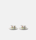 L'Objet Grand Tour set of 2 teacups and saucers