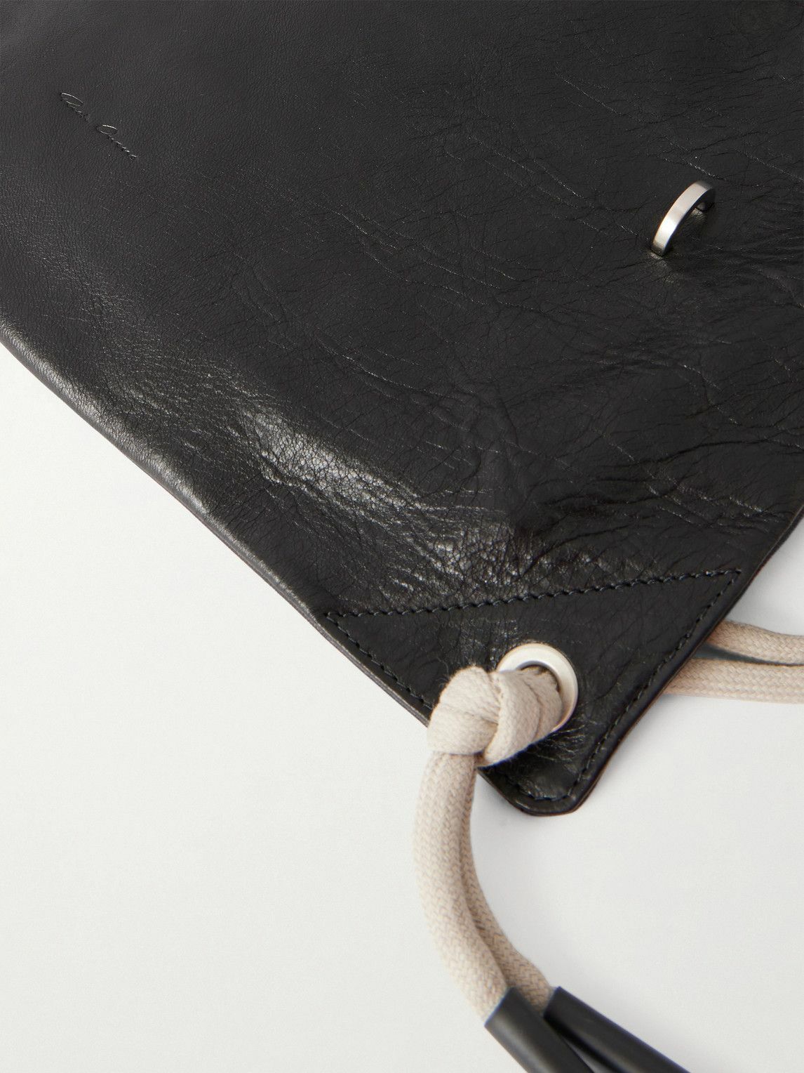 Rick Owens - Embellished Leather Drawstring Backpack