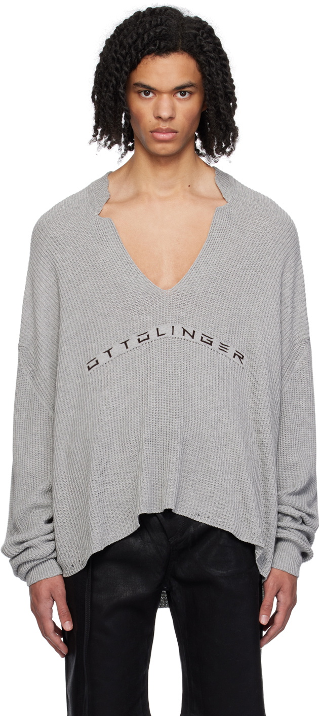 Ottolinger Gray V-Neck Sweater