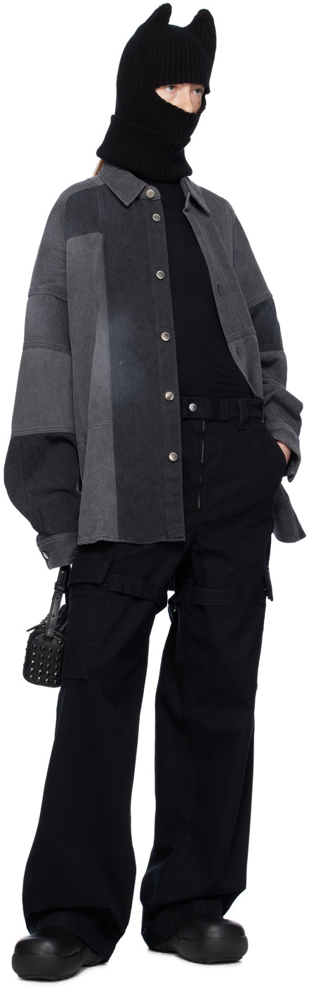 AMBUSH Black Patchwork Denim Shirt