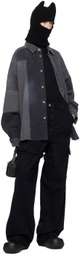 AMBUSH Black Patchwork Denim Shirt