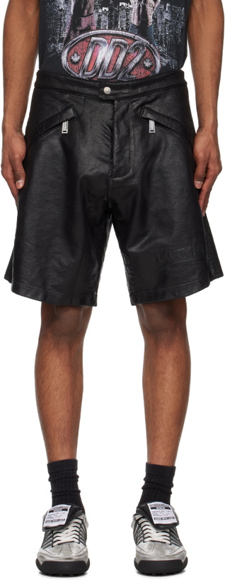 Photo: Dsquared2 Black Big Boxer Biker Shorts