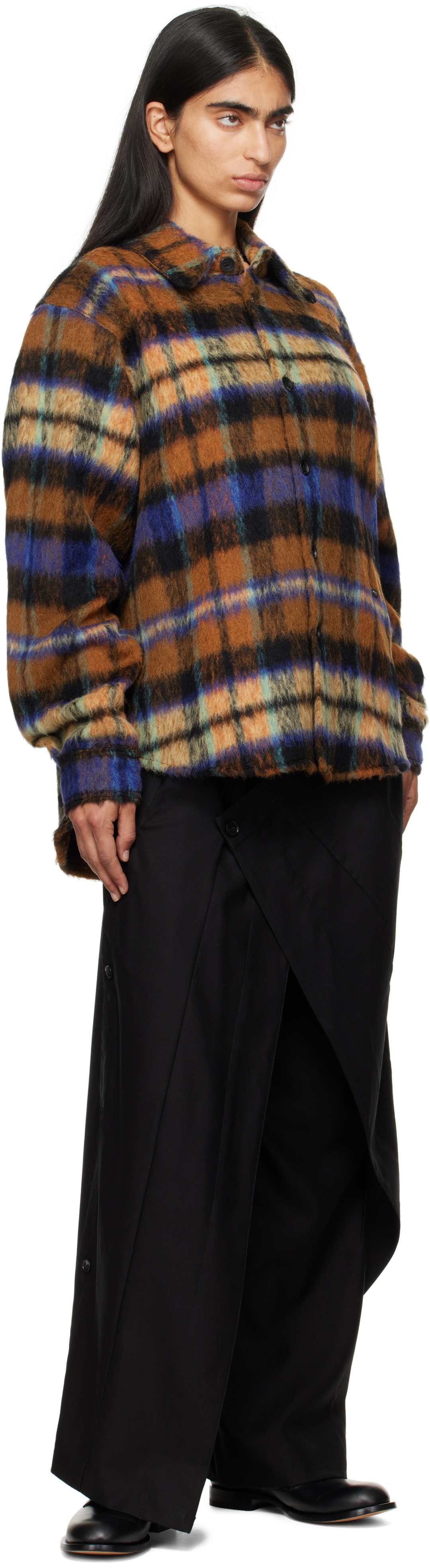ADER error Blue & Brown Plaid Shirt