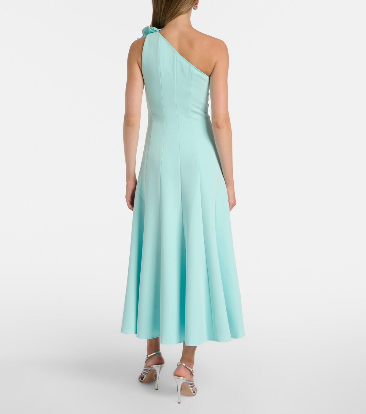 Roland Mouret Floral-appliqué one-shoulder cocktail dress