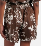 Asceno Zurich printed silk twill shorts