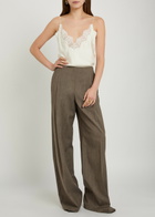 Emporio Armani Wide-leg Wool-blend Trousers Taupe