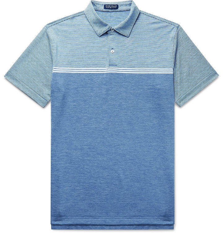 Photo: Peter Millar - Walker Striped Stretch-Jersey Polo Shirt - Blue