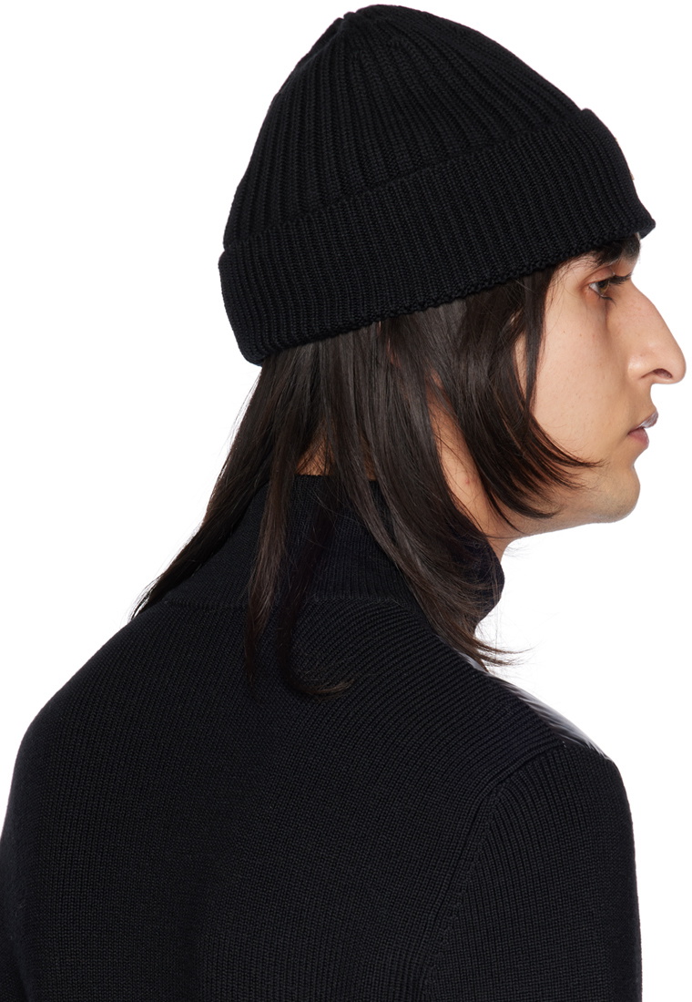 Moncler Grenoble Black Embroidered Beanie