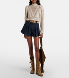 Frame Structural pleated denim shorts