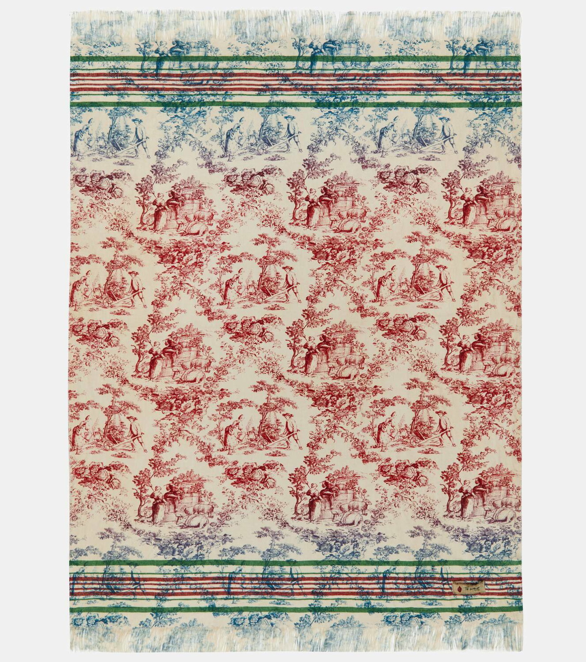 The House of Lyria Zacinto fringed linen jacquard blanket