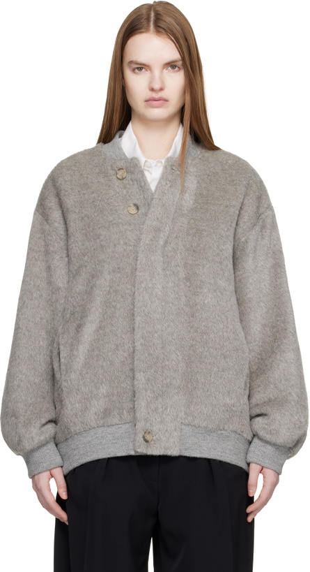 Photo: Lauren Manoogian SSENSE Exclusive Gray Brushed Bomber Jacket