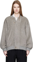 Lauren Manoogian SSENSE Exclusive Gray Brushed Bomber Jacket