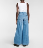 Peter Do - Distressed high-rise wide-leg jeans
