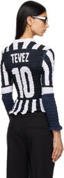 Conner Ives Black & White Shirred Football T-shirt