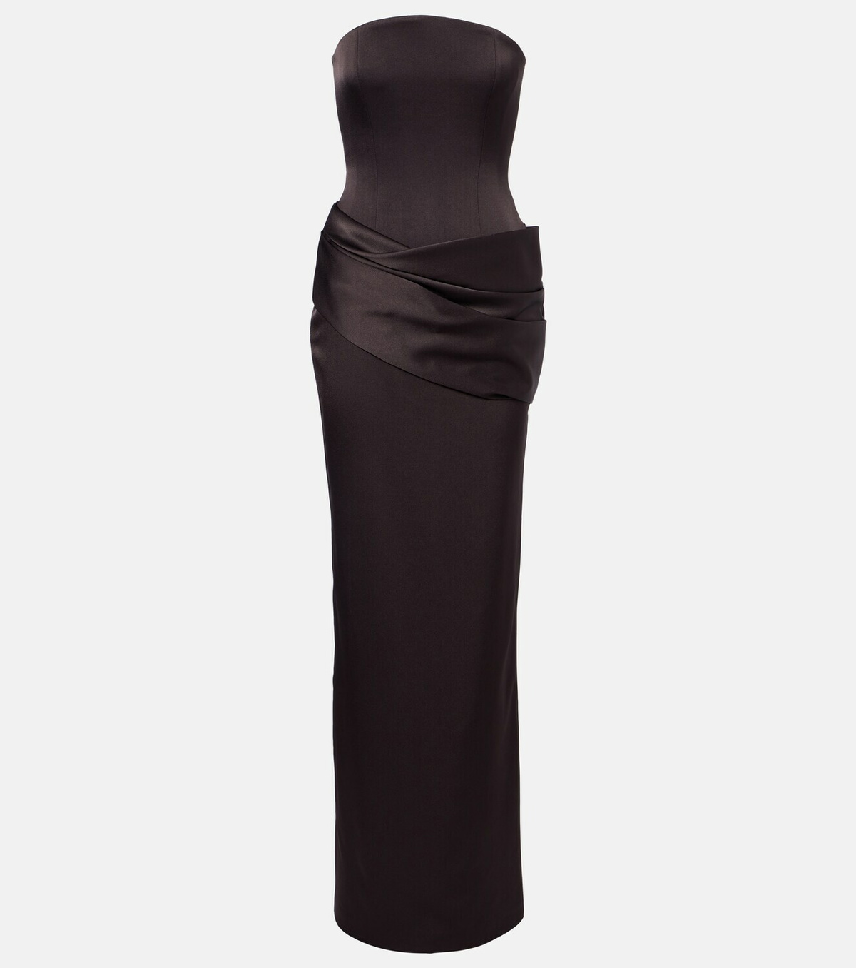 Alex Perry Draped satin crêpe bustier gown