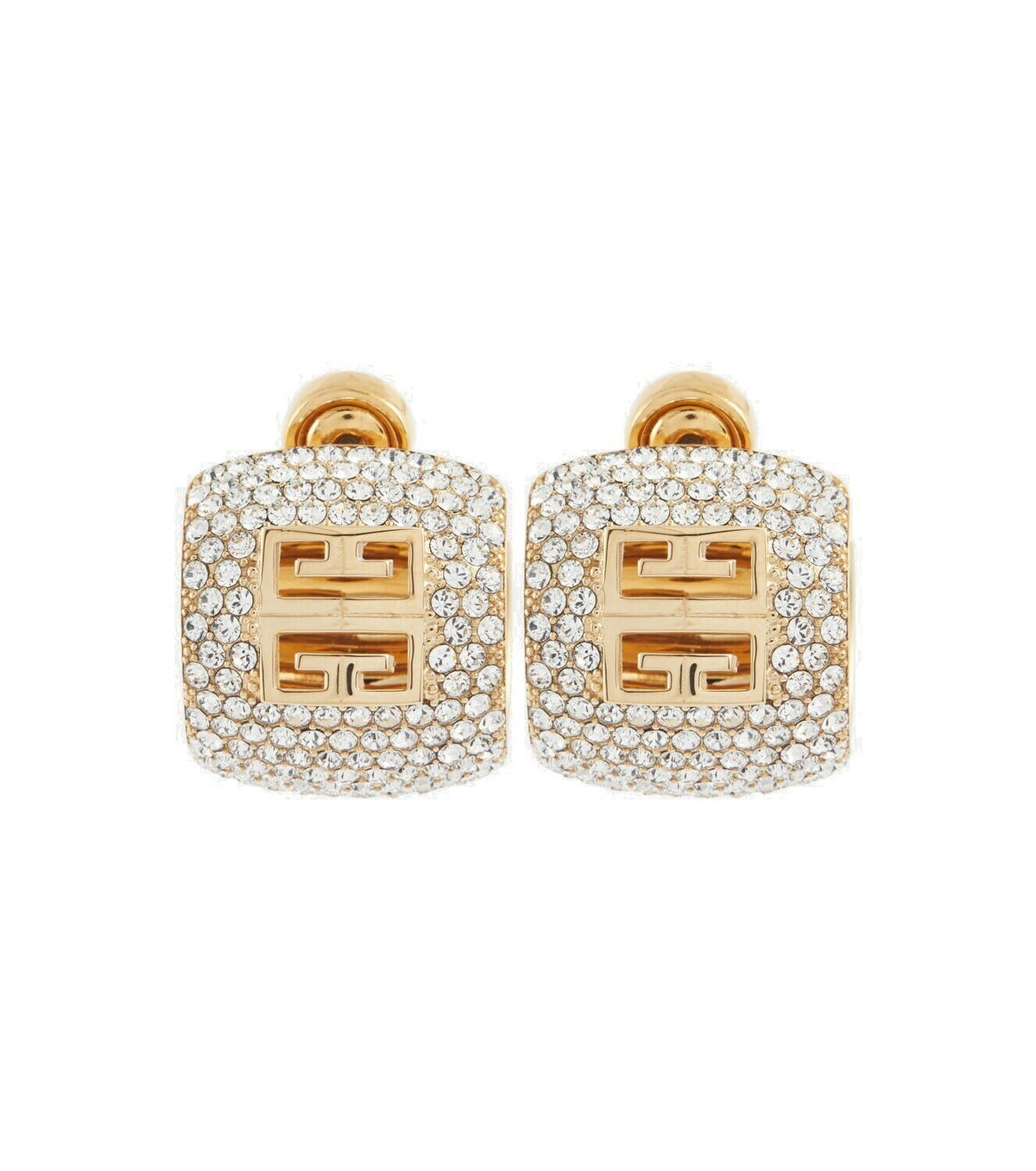 Fendi Crystal Embellished Hoop Earrings