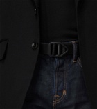Tom Ford Leather-trimmed canvas belt