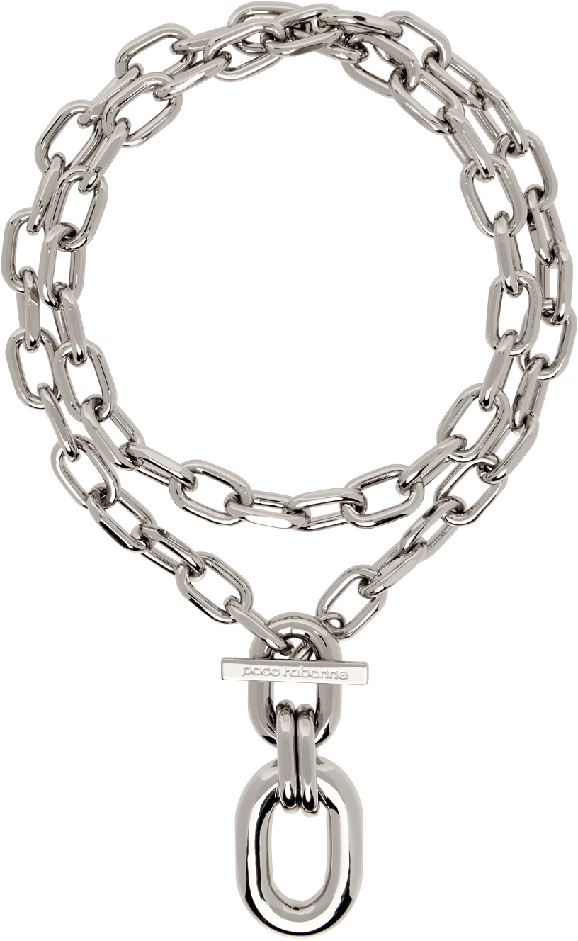 Rabanne Silver Double XL Link Pendant Necklace