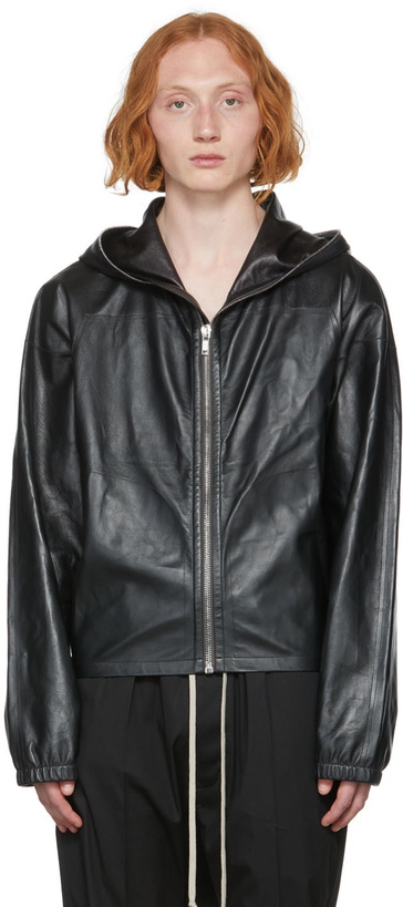 Photo: Rick Owens Black Sealed Leather Jacket