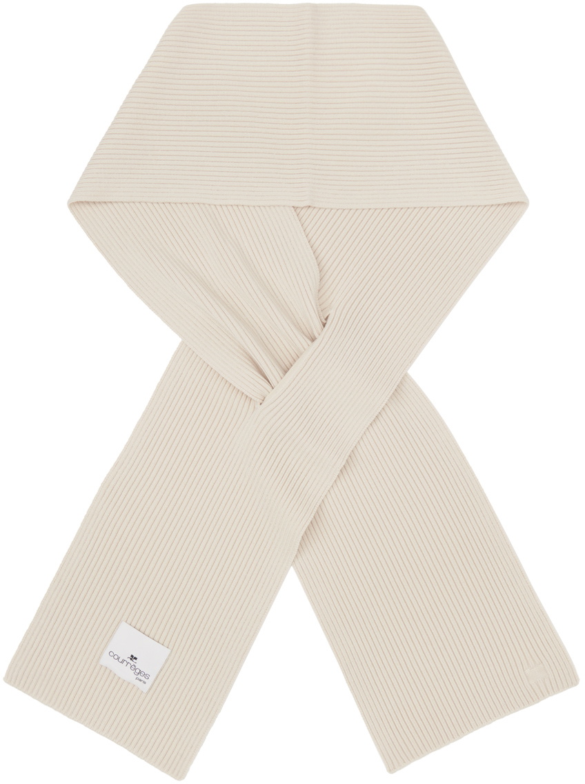 Courrèges Off-White AC Knit Scarf