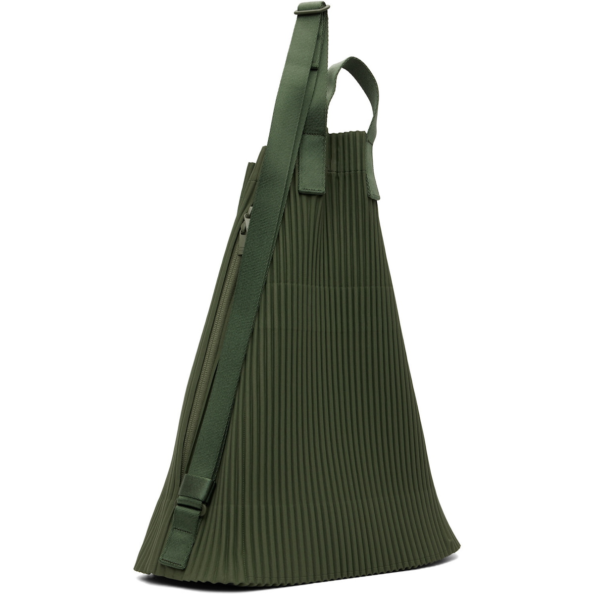 HOMME PLISSÉ ISSEY MIYAKE Green Drawstring Pleats Bag