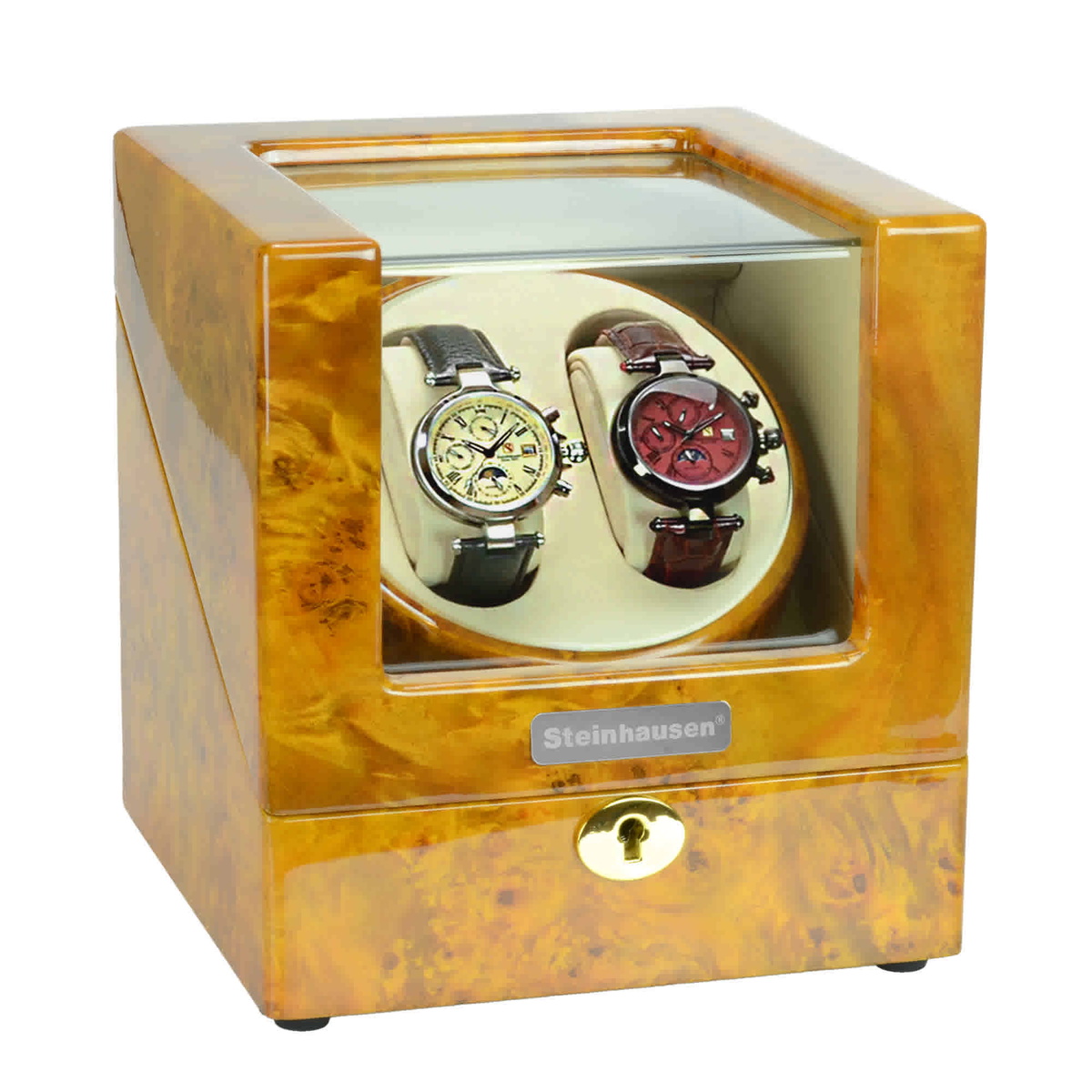 Steinhausen Heritage Burlwood Double Watch Winder SW1803