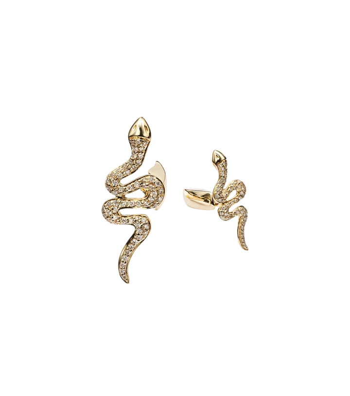 Photo: Sydney Evan Snake 14kt gold cufflinks with diamonds