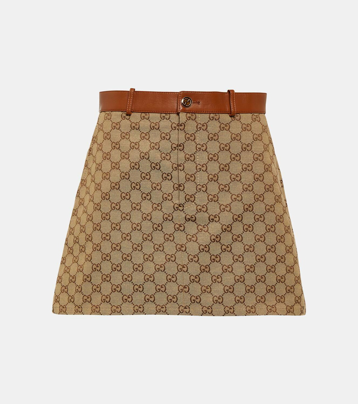 【関税＆送料込み】Gucci Gg Monogram Miniskirt Embroidered GG canvas mini skirt in camel and brown | GUCCI® US