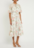 Needle & Thread Carla Floral-print Chiffon Midi Dress White And Multi