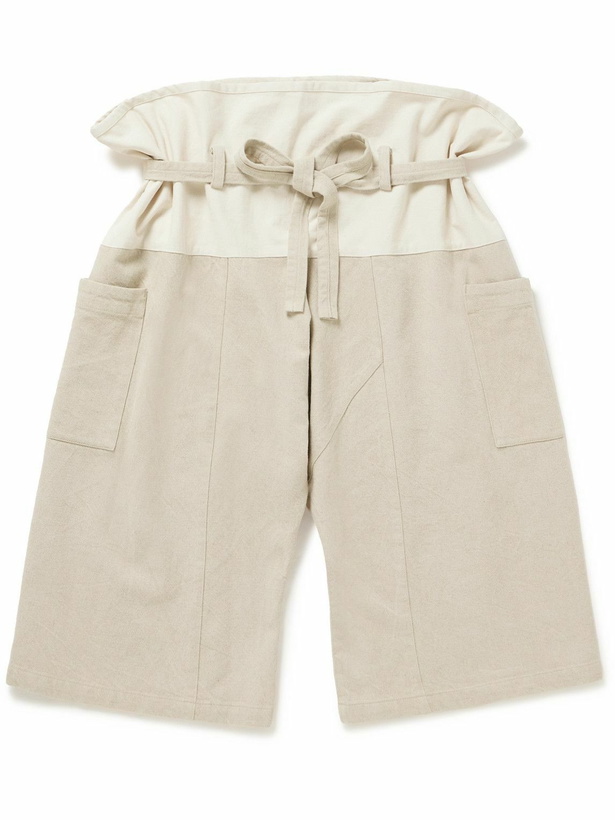 Photo: Merely Made - Thai Massage Cotton and Linen-Blend Gabardine Drawstring Shorts