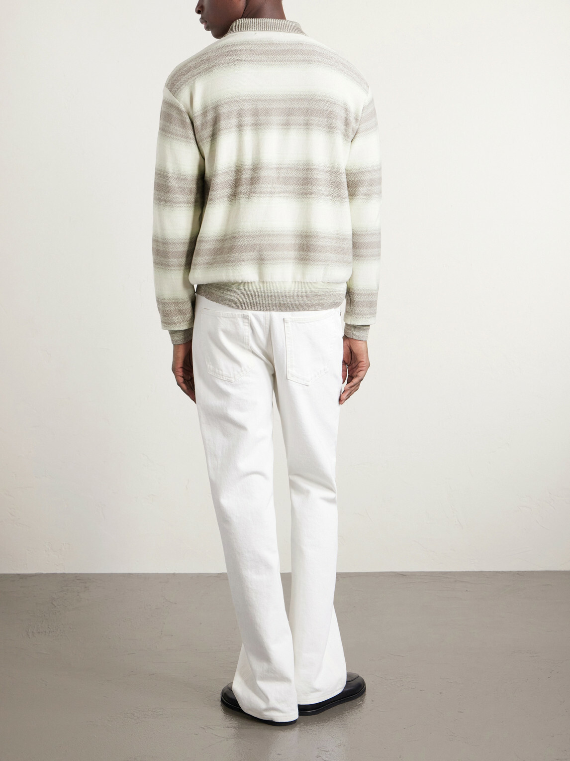 Auralee - Dégradé Striped Knitted Cotton and Silk-Blend Cardigan - Gray