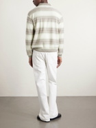Auralee - Dégradé Striped Knitted Cotton and Silk-Blend Cardigan - Gray