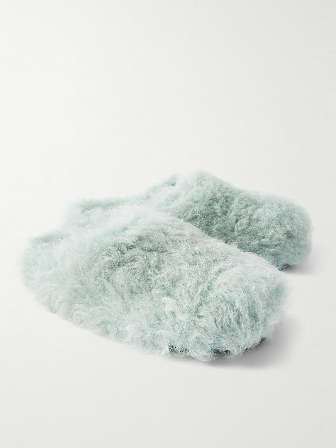 Rick Owens - Shearling Mules - Blue