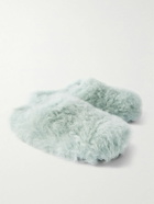 Rick Owens - Shearling Mules - Blue