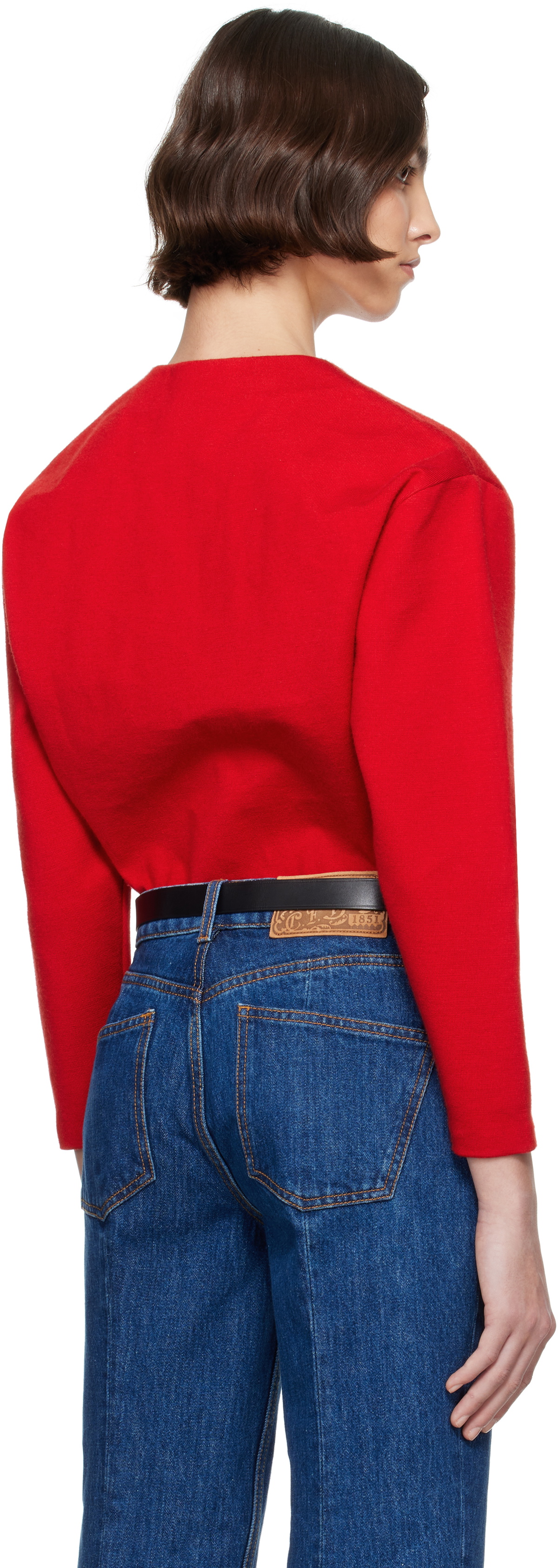 Bally Red V-Neck Cardigan