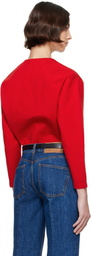 Bally Red V-Neck Cardigan