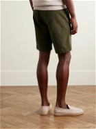 Boglioli - Straight-Leg Pleated Cotton-Blend Twill Bermuda Shorts - Green