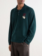 BODE - Logo-Detailed Merino Wool Polo Shirt - Green
