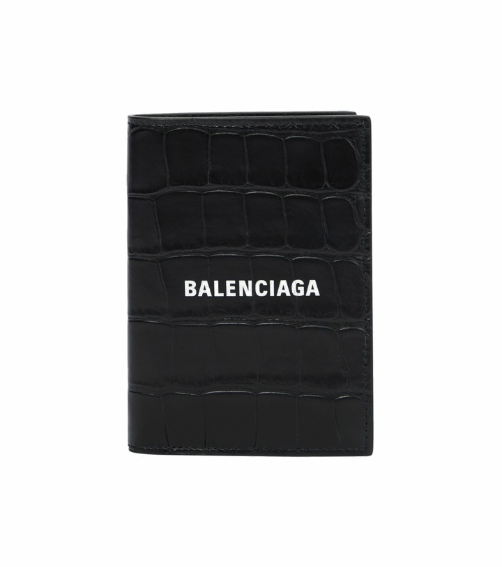 Photo: Balenciaga - Cash leather wallet with logo