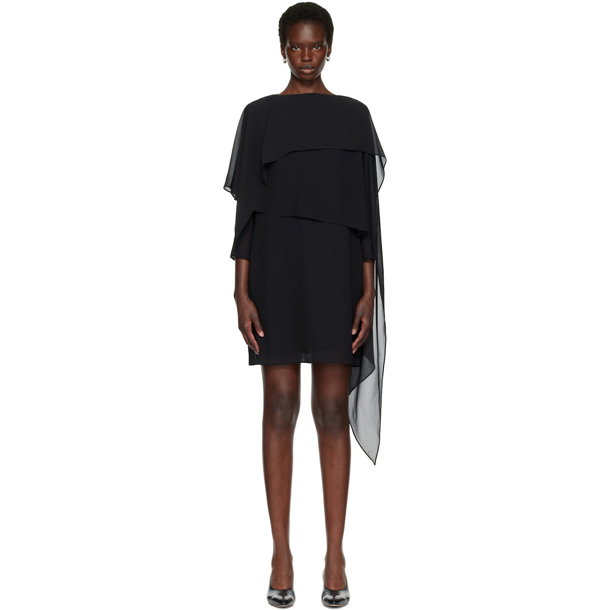 MM6 Maison Margiela Black Chiffon Minidress