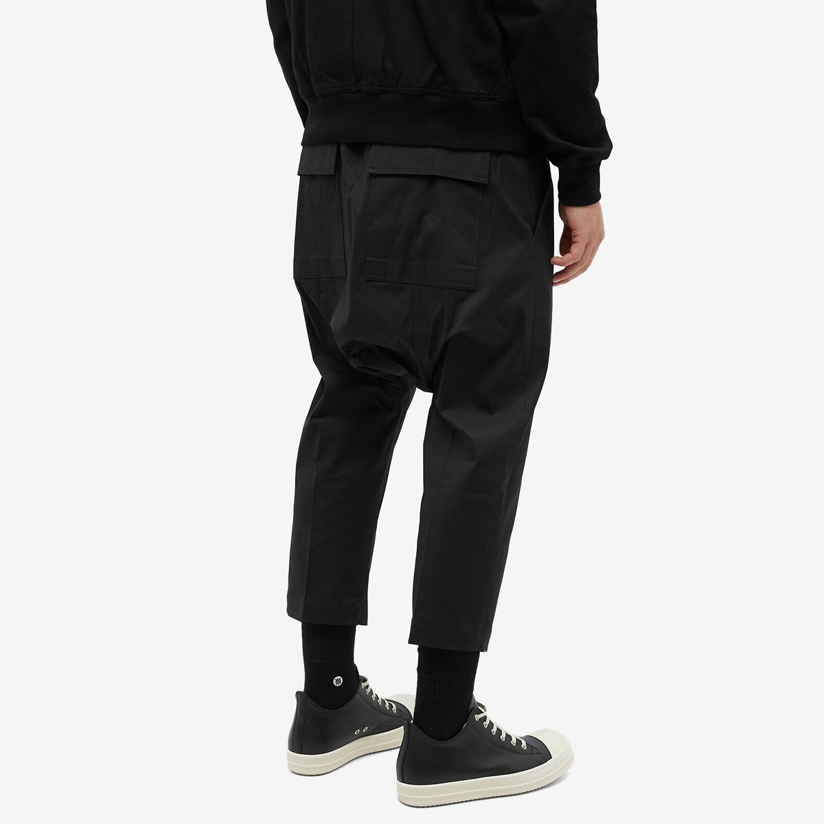 Rick Owens Men's Drawstring Cropped Pant in Black Rick Owens