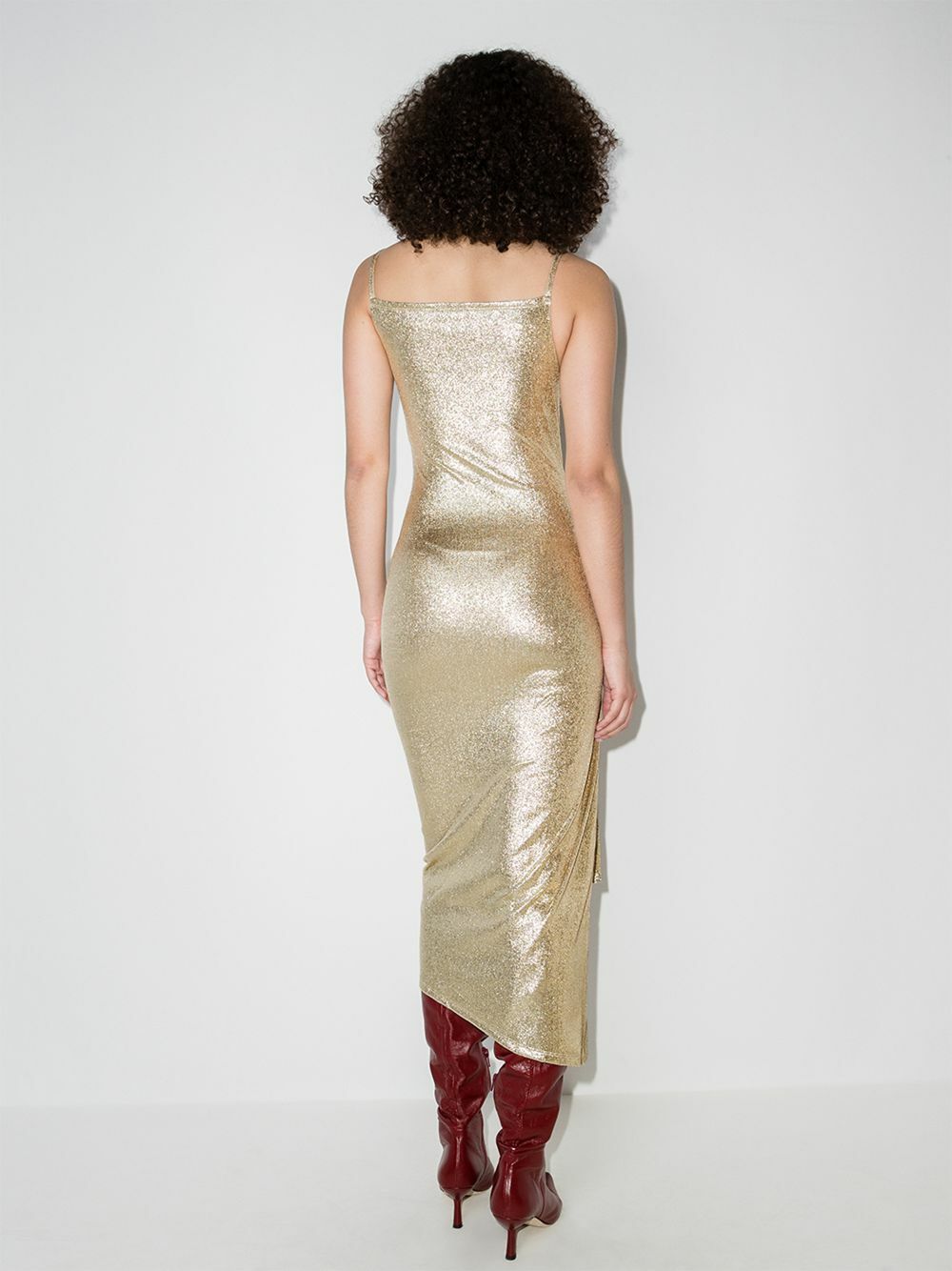 Rabanne Asymmetric Pleated Dress Paco Rabanne