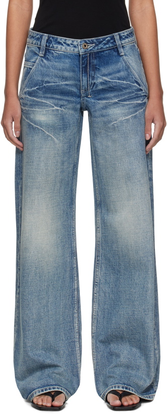 Photo: Fax Copy Express Blue '888' Low-Rise Loose Jeans