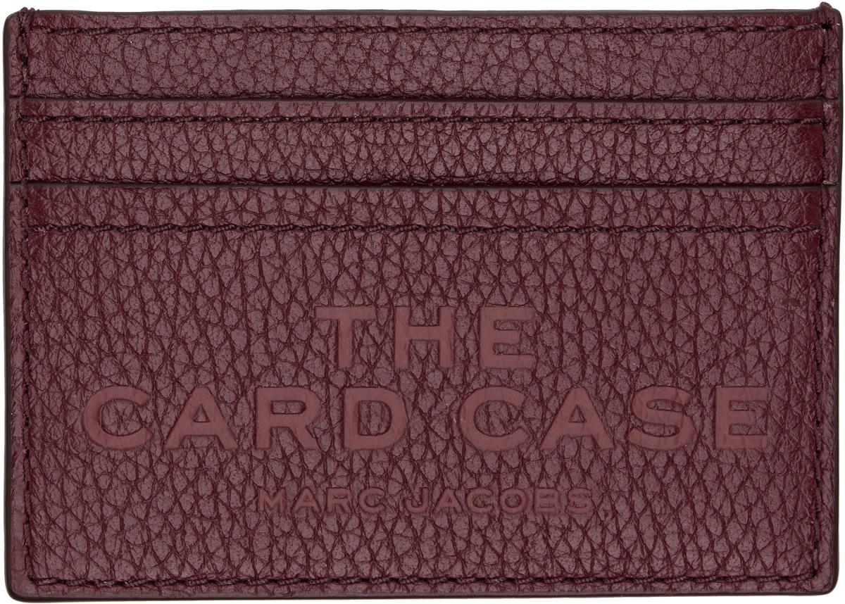 Marc Jacobs Burgundy 'The Leather Card Case' Card Holder