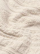 Ralph Lauren Purple label - Shawl-Collar Textured Cotton and Wool-Blend Cardigan - Neutrals