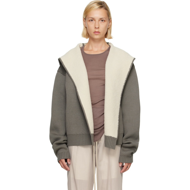 Photo: Rick Owens Gray & Off-White Tower Reversible Robe Hoodie