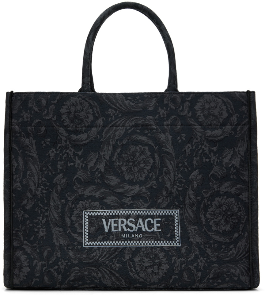 Versace Black Barocco Athena Large Tote Versace