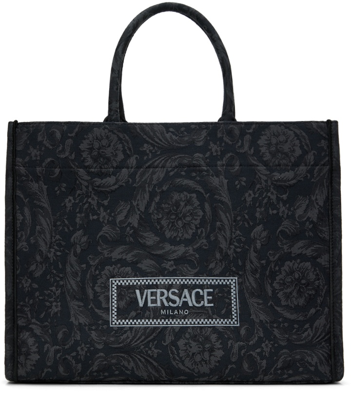 Photo: Versace Black Barocco Athena Large Tote