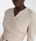 Alaïa Cashmere and wool-blend wrap top